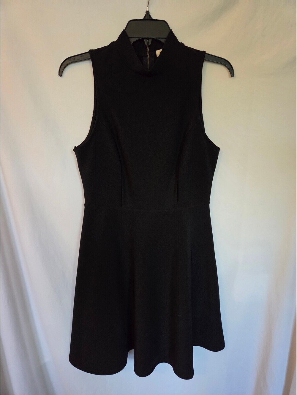 Monteau Los Angeles Black Mock Neck Sleeveless Fit Flare Skater Dress M